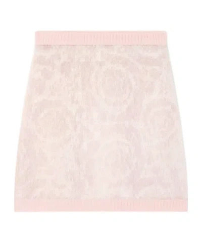 Versace Knitted Mini Skirt In Pink