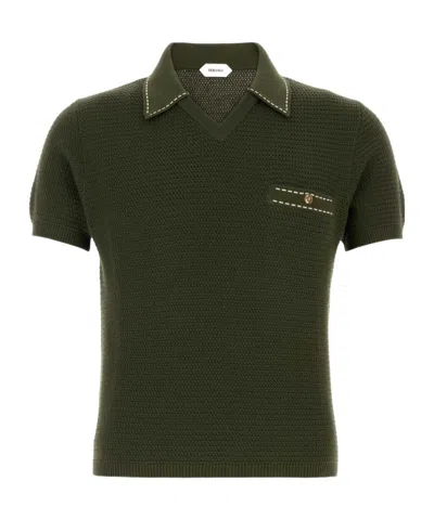Versace Olive Green Cotton Polo Shirt