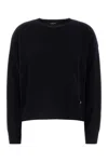 Versace Midnight Blue Stretch Wool Blend Sweater In Black