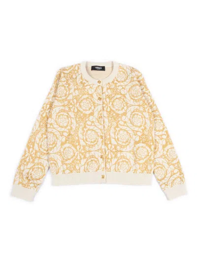 Versace Kids' Knitwear In Yellow