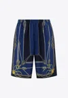 Versace Pattern-printed Elasticated Waistband Bermuda Shorts In Multicolor
