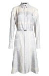 Versace Silk Blouse 'the Cut Of The Gods In Silver Grey Champagne