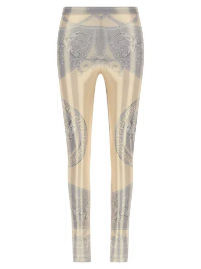 Versace 'la Coupe Des Dieux' Leggings In Metallic