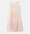 Versace La Coupe Des Dieux Pleated Silk Midi Skirt In Pink