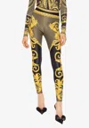 Versace Baroque Print Lycra Leggings In Black