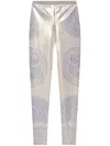 Versace La Coupe Des Dieux Laminated Leggings In Gold