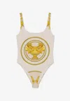 Versace La Coupe Des Dieux Print One-piece Swimsuit In White