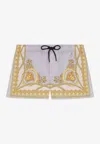 Versace La Coupe Des Dieux Swim Shorts In Gray