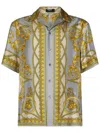 Versace Baroque Coupe Des Dieux Bowling Shirt In Grey