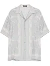 Versace Tailored Short-sleeved Shirt With La Coupe Des Dieux Print In Multicolour