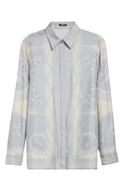 Versace Women's Printed Silk Shirt In Neutrals