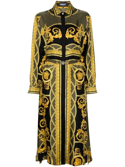 VERSACE LA COUPE DES DIEUX SILK SHIRT DRESS