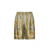 Versace La Coupe Des Dieux Print Silk Shorts In Green