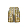 Versace La Coupe Des Dieux Print Silk Shorts In Multi