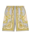 Versace La Coupe Des Dieux Print Silk Shorts In Nude