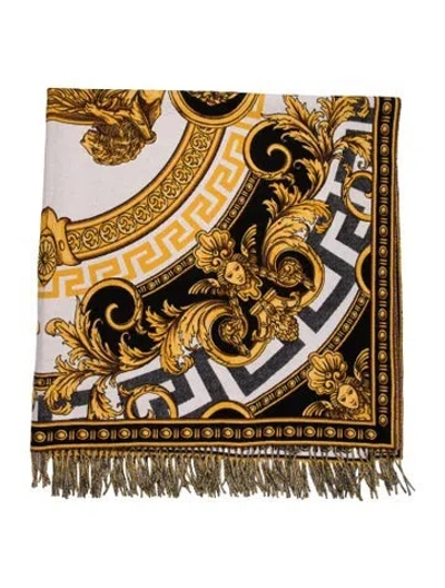 Pre-owned Versace La Coupe Des Dieux Throw Blanket In Multicolor