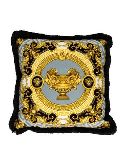 Pre-owned Versace La Coupe Des Dieux Throw Pillow In Multi