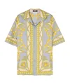 Versace Baroque Coupe Des Dieux Bowling Shirt In Gray