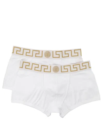 Versace La Greca 2 Pack Boxer In White