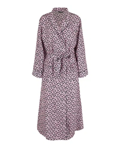 Versace La Greca Bath Robe In Multi | ModeSens