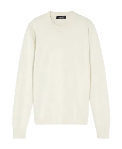 Versace La Greca Cotton-silk Jumper In White