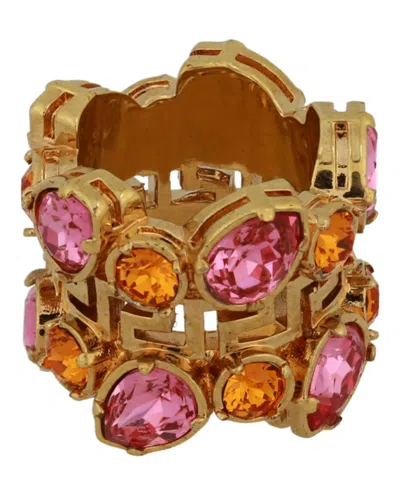 Versace La Greca Crystal Ring In Multi