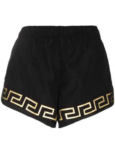 Versace La Greca Elasticated-waist Running Shorts In Black