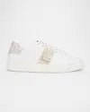 Versace Crystal Greca Low-top Sneakers In White-ivory
