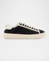 Versace La Greca Embroidered Low-top Sneakers In Black