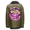 Versace La Greca Graffiti Medusa Smiley Padded Coat In Green