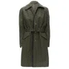 Versace La Greca Graphic Leather Medusa Mac Trench Coat In Green