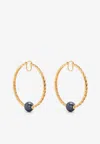 Versace Women's Greca Goldtone & Faux-pearl Hoop Earrings In Gold