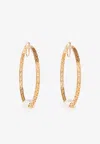 Versace Greca Pearl-detail Hoop-earrings In Gold