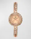 VERSACE LA GRECA IP ROSE GOLD BANGLE BRACELET WATCH, 28MM