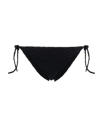 Versace La Greca Jacquard Bikini Bottom In Black