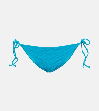 Versace La Greca Bikini Bottom In Azure