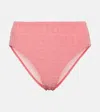 Versace La Greca Jacquard Bikini Bottoms In Pink