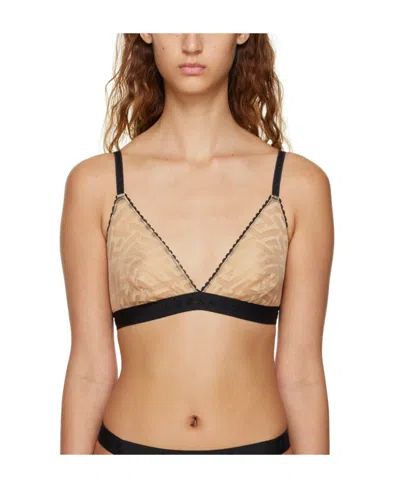 Versace La Greca Lace-jacquard Bralette In Nude