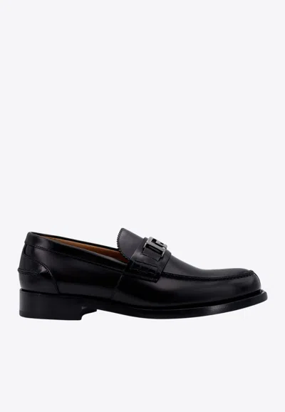 Versace La Greca Leather Loafers