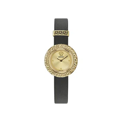 Pre-owned Versace La Greca Leather Watch 'gold' | Women's Size Onesize