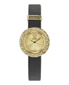Versace La Greca Ip Yellow Gold Leather Strap Watch, 28mm In Multi