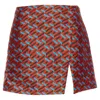 Versace La Greca Logo Geometric Split Mini Skirt In Red