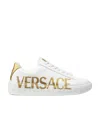 Versace La Greca Logo-print Low-top Sneakers In White