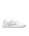 Versace La Greca Logo-print Low-top Sneakers In White