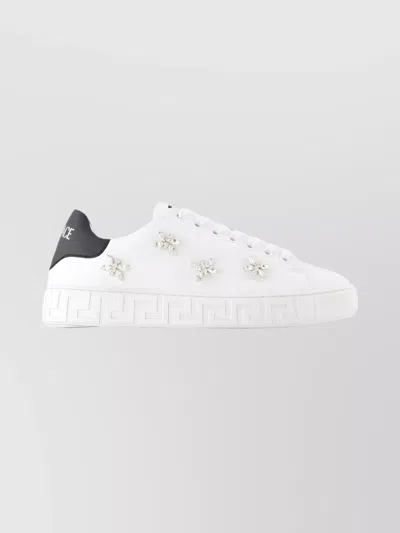 Versace La Greca Low-top Sneakers Canvas In White