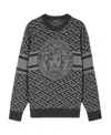Versace La Greca Medusa Jacquard Jumper In Black