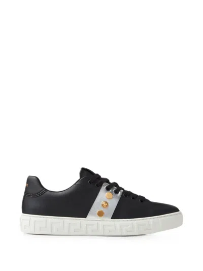 Versace La Greca Medusa-embellished Sneakers In Black