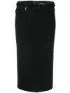 Versace La Greca Detail Fitted Skirt In Black