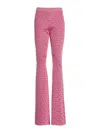 Versace La Greca Pattern High-rise Flared Pants In Pink