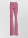 Versace La Greca Jacquard Flared Trousers In Purple